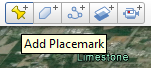 Add placemark command on the toolbar